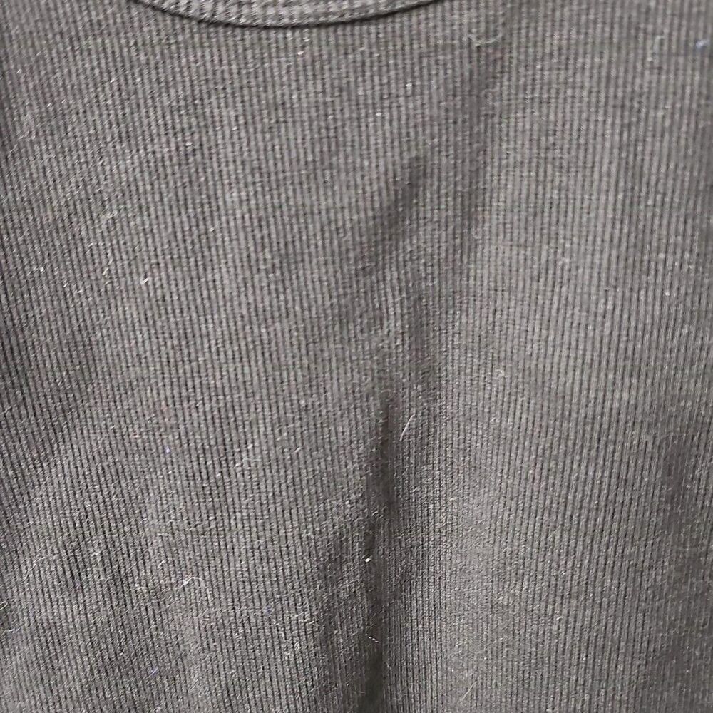 Boston Proper Black Ribbed Ruffle Shoulder Top XL - Picture 4 of 6